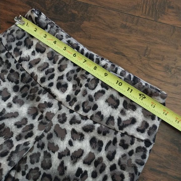 TRIBAL Pants Gray/Black Leopard Print Slim Straight Stretch Leggings Women's Sz - Picture 7 of 10